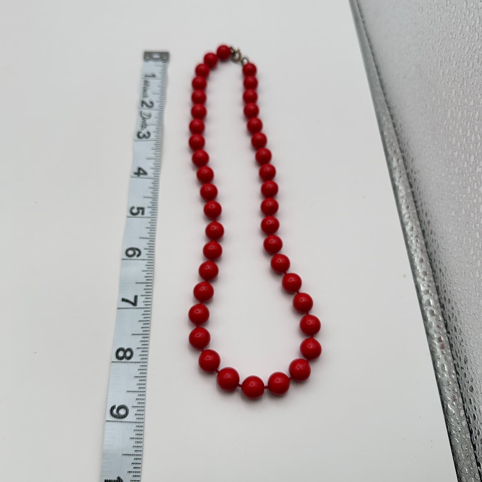 Vintage 80s Red Bead Necklace Knotted Bold Retro Classic Fashion Women's Jewelry - Thumbnail 11