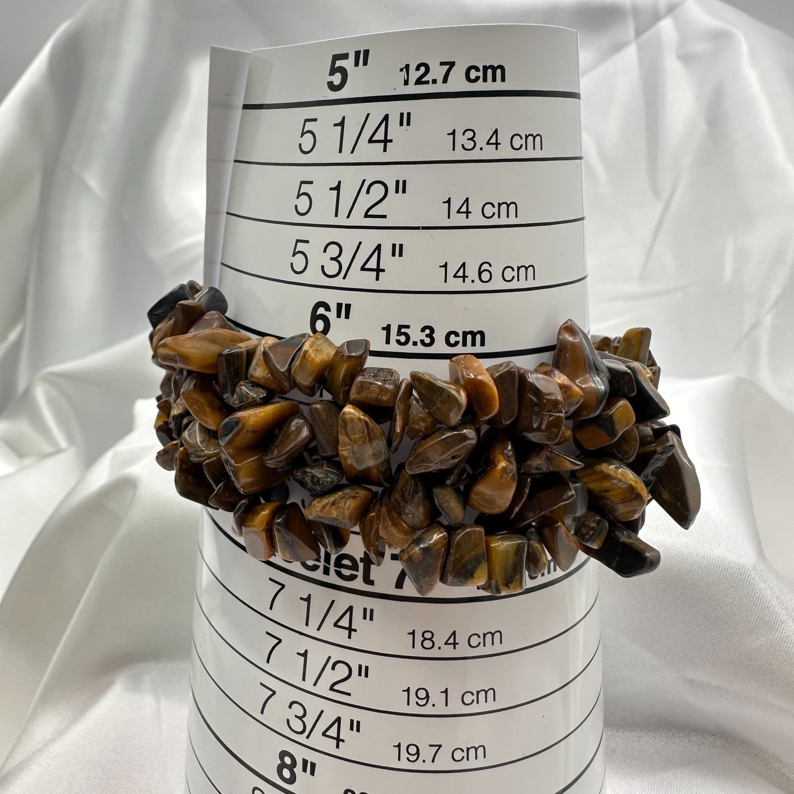 Vintage 90s Brown Earth Tone Chip Stretch Bracelet Boho Estate Fashion Jewelry - Thumbnail 8