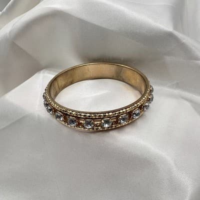 Vintage Y2K Gold tone Rhinestone Bracelet Women's Classic Fashion Jewelry - Thumbnail 4