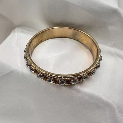Vintage Y2K Gold tone Rhinestone Bracelet Women's Classic Fashion Jewelry - Thumbnail 5