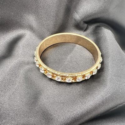 Vintage Y2K Gold tone Rhinestone Bracelet Women's Classic Fashion Jewelry - Thumbnail 9