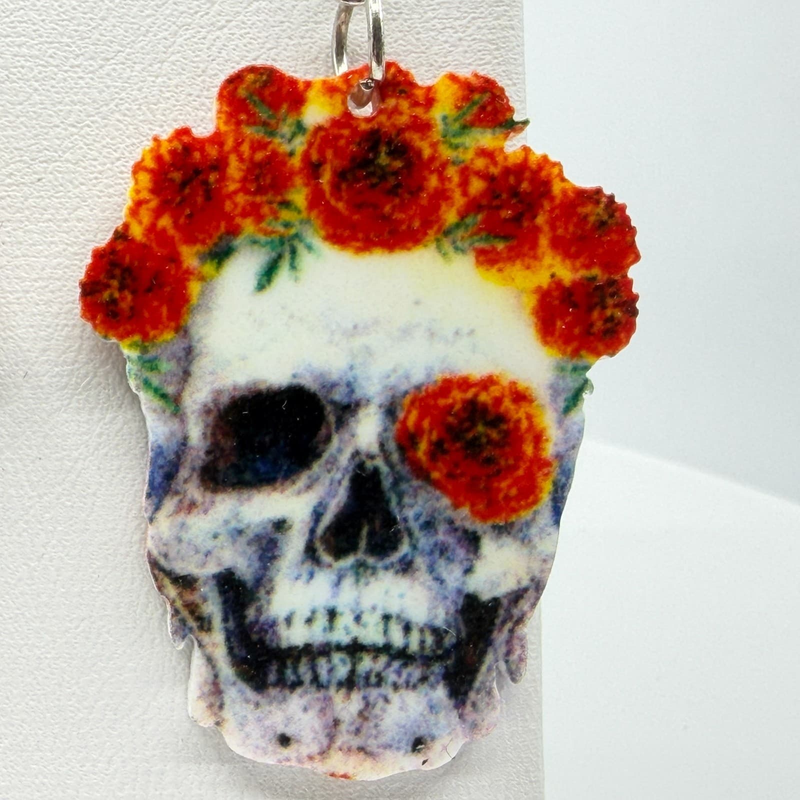 Y2K Gothic Day of the Dead Sugar Skull Acrylic Dangle Earrings Festival Gift - Thumbnail 7
