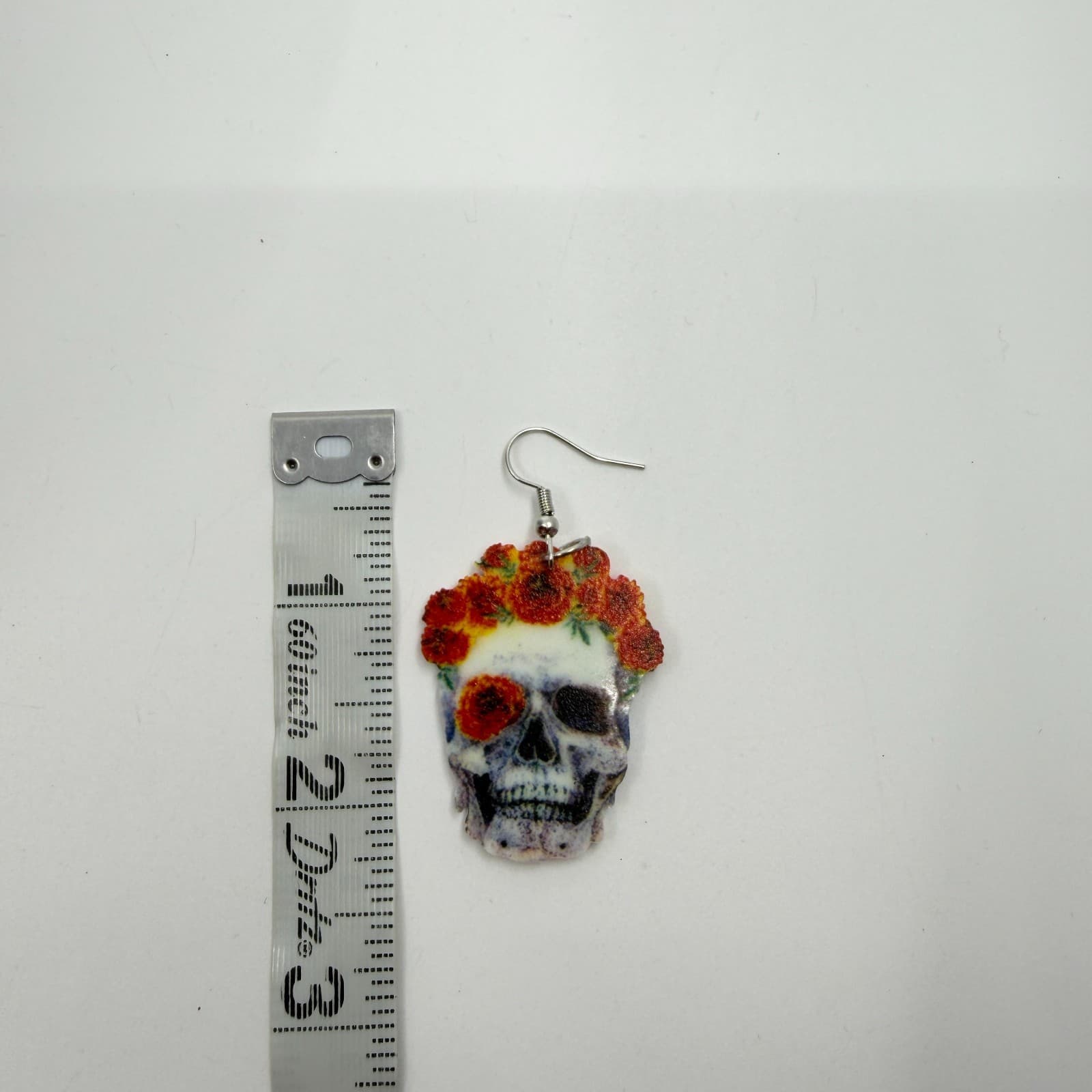 Y2K Gothic Day of the Dead Sugar Skull Acrylic Dangle Earrings Festival Gift - Thumbnail 8