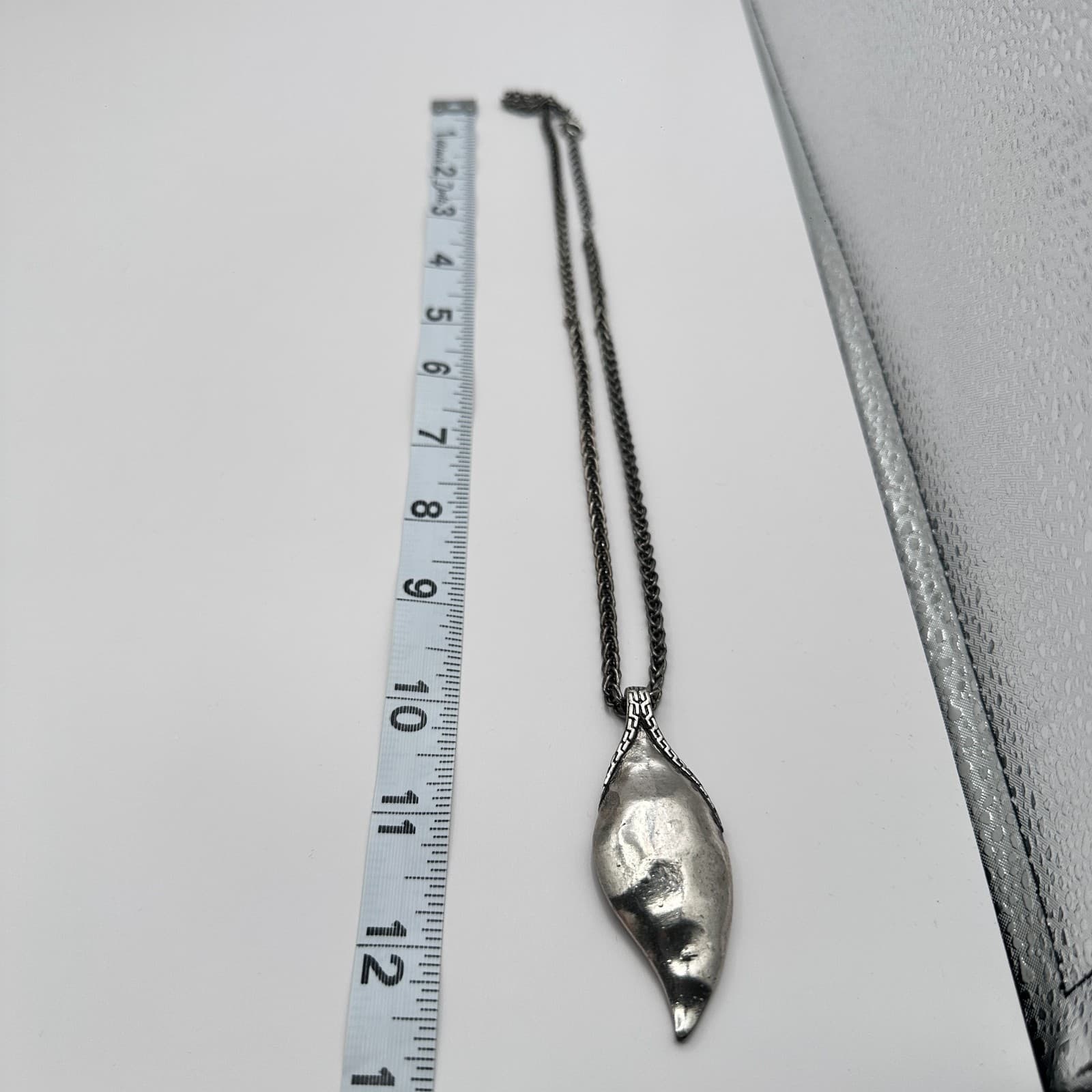 Vintage 80s Oxidized Silver Tone Sculptural Organic Leaf Bib Necklace Jewelry - Thumbnail 8