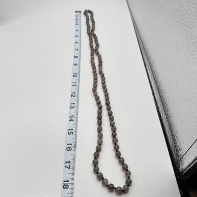 Vintage Y2K Grey Beaded Knotted Necklace Women's Classic Fashion Jewelry - Thumbnail 10