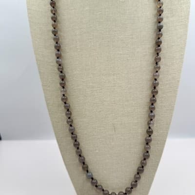 Vintage Y2K Grey Beaded Knotted Necklace Women's Classic Fashion Jewelry - Thumbnail 7