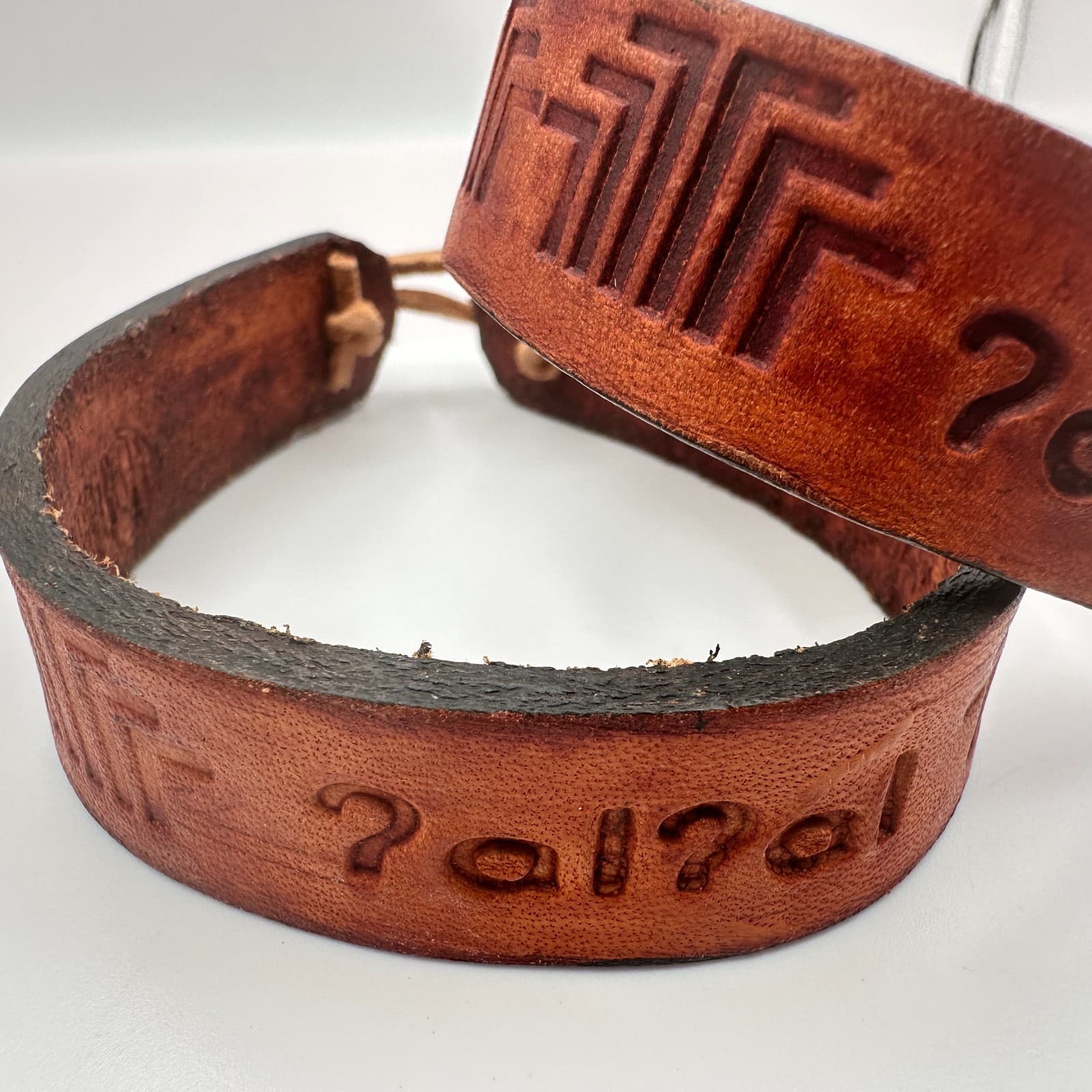 Vintage Y2K Leather Bracelets Set Boho Brown Unisex Classic Fashion Jewelry 90s - Thumbnail 3