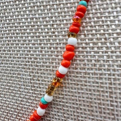 Vintage Y2K Silver Tone Seed Beaded Necklace Women's Classic Fashion Jewelry - Thumbnail 5