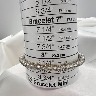 Vintage Y2K Gold Tone Clear Beaded Bangle Retro Statement Women's Jewelry - Thumbnail 9