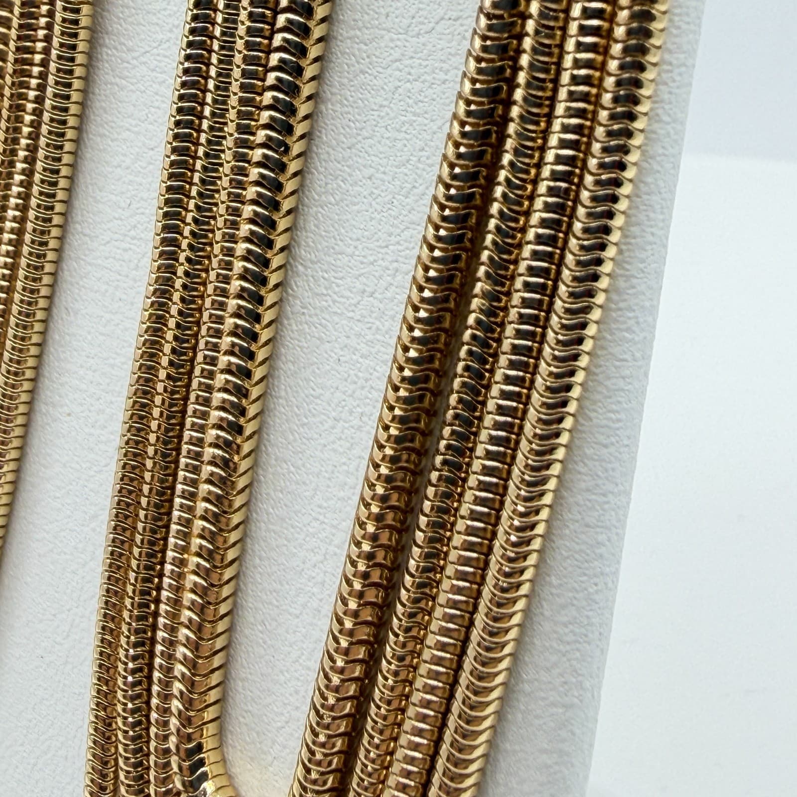 Chunky Gold Multi Strand Snake Chain Drop Earrings Statement Boho Festival Gift - Thumbnail 9