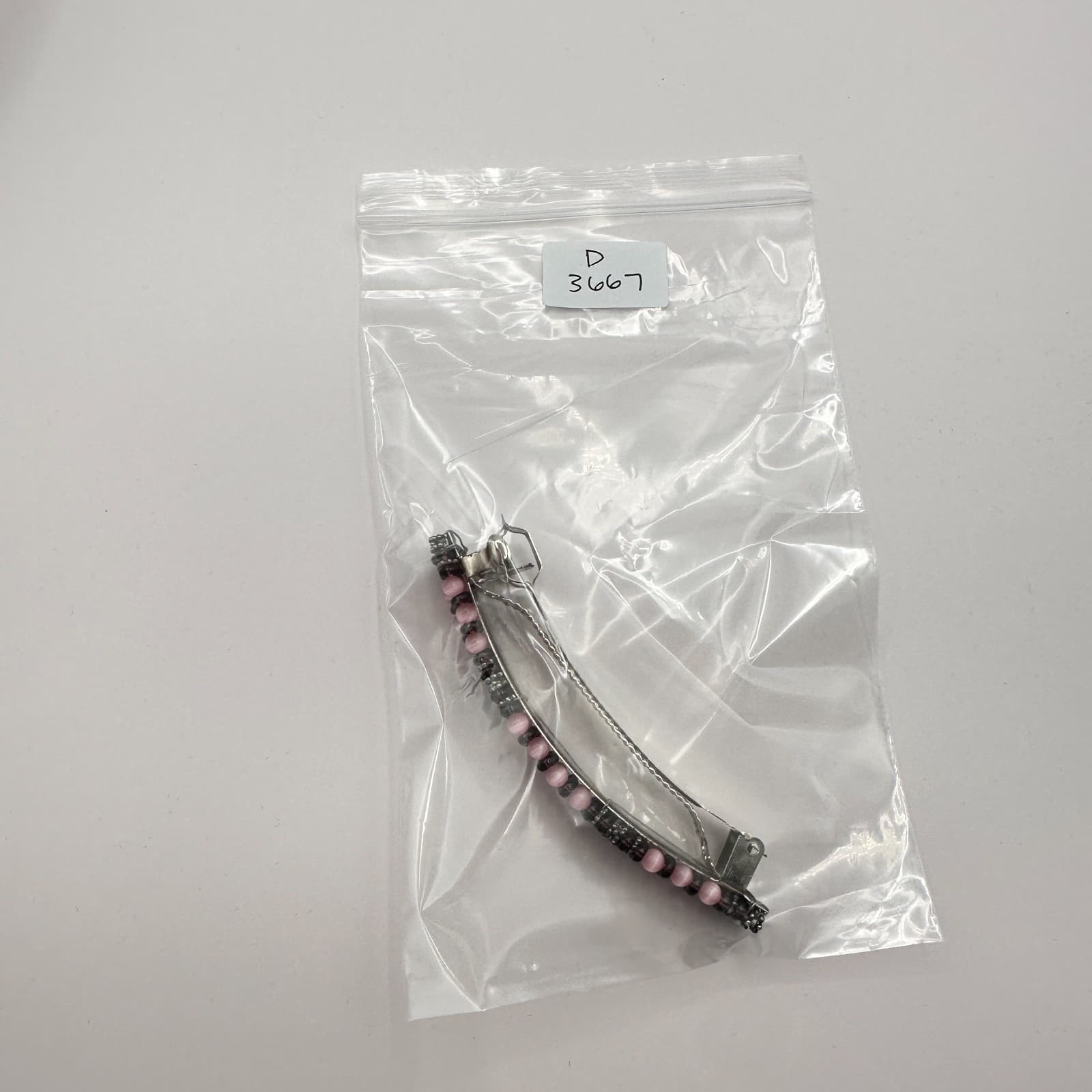Vintage Y2K Beaded Barrette Hair Clip Silver Tone Boho Statement Women's Jewelry - Thumbnail 8