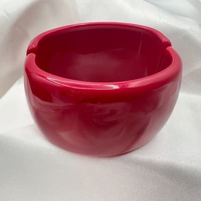 Vintage Y2K Pink Chunky Wide Bracelet Statement Women's Classic Fashion Jewelry - Thumbnail 3