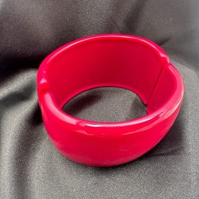Vintage Y2K Pink Chunky Wide Bracelet Statement Women's Classic Fashion Jewelry - Thumbnail 9