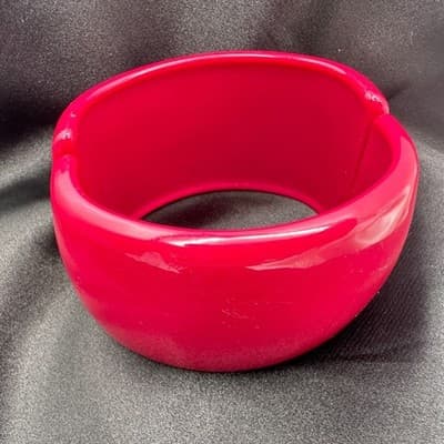Vintage Y2K Pink Chunky Wide Bracelet Statement Women's Classic Fashion Jewelry - Thumbnail 10