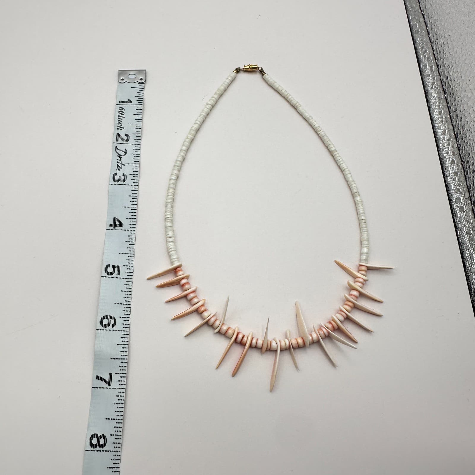Vintage Y2K Shell Spike Heishe Beaded Necklace Boho Women's Classic Jewelry Boho - Thumbnail 8