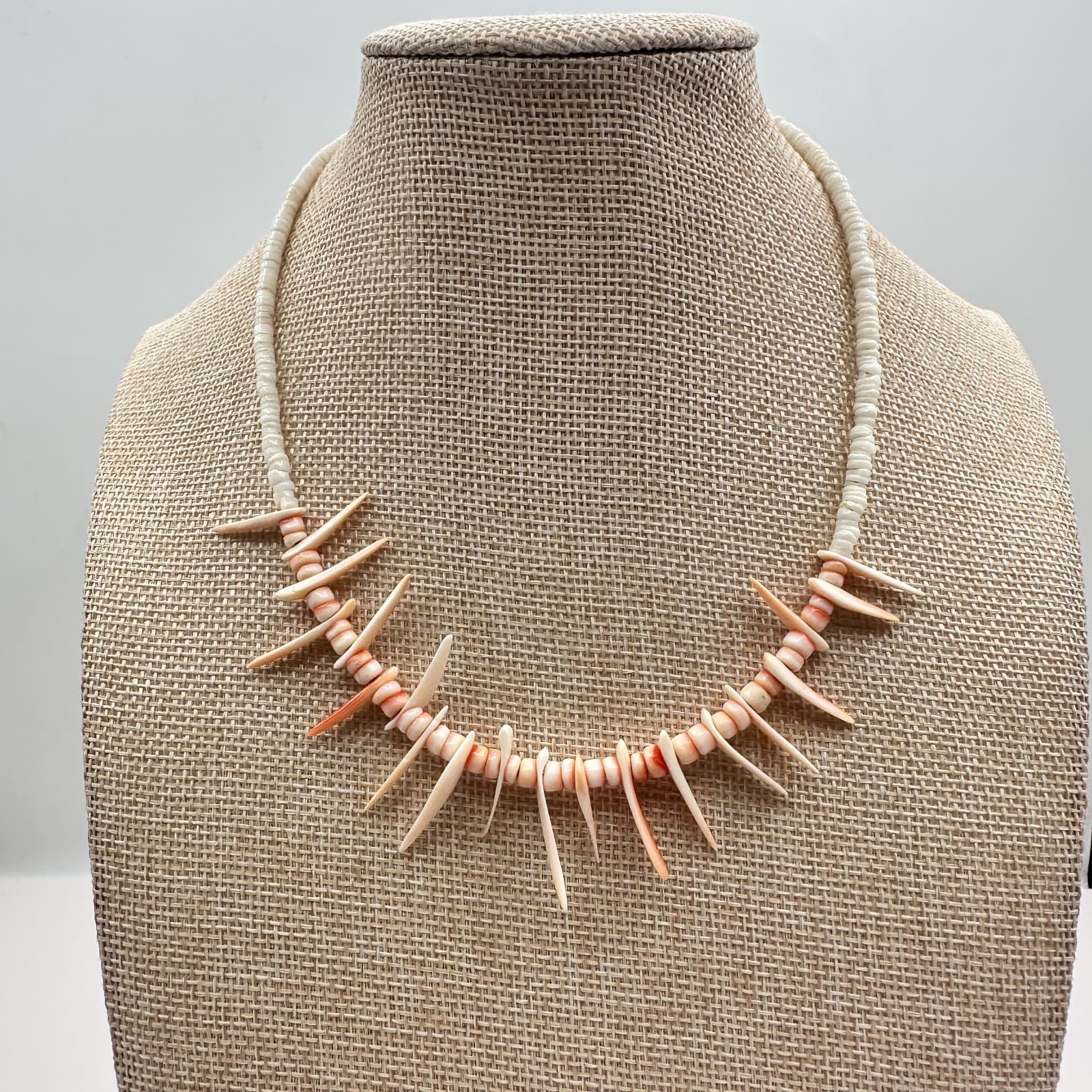 Vintage Y2K Shell Spike Heishe Beaded Necklace Boho Women's Classic Jewelry Boho - Thumbnail 6