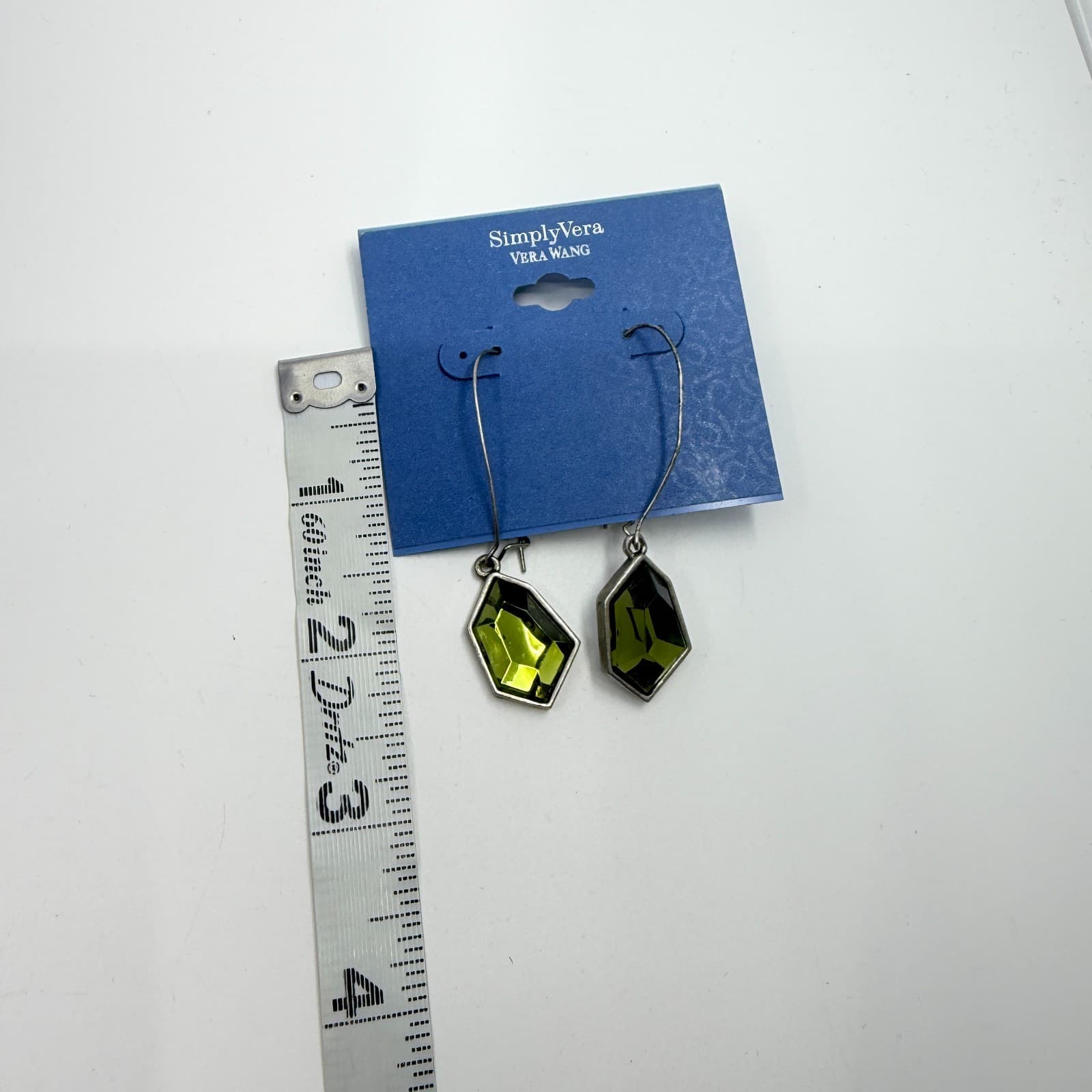 Simply Vera Vera Wang Green Crystal Drop Earrings Gothic Statement Holiday Gift - Thumbnail 7