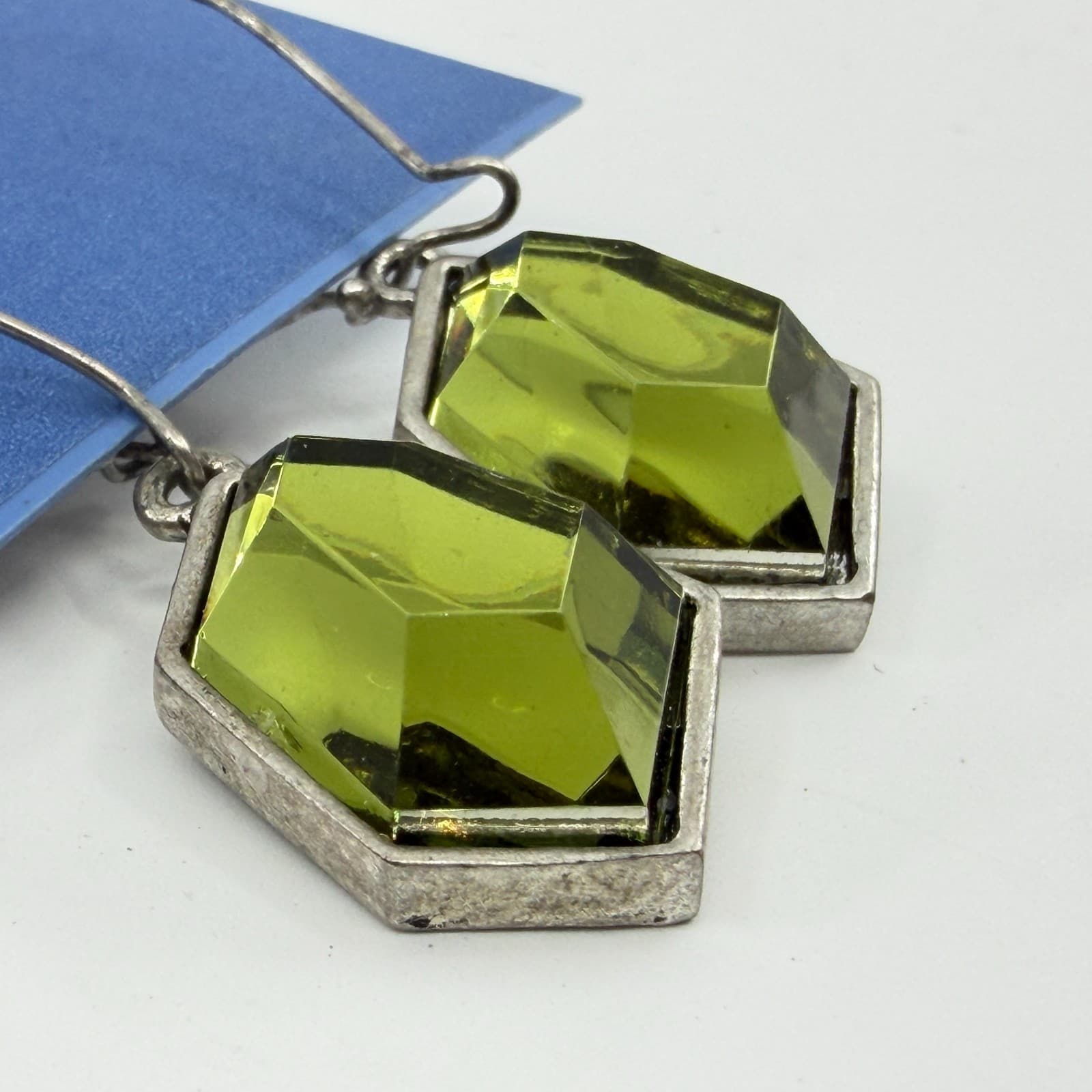 Simply Vera Vera Wang Green Crystal Drop Earrings Gothic Statement Holiday Gift - Thumbnail 5