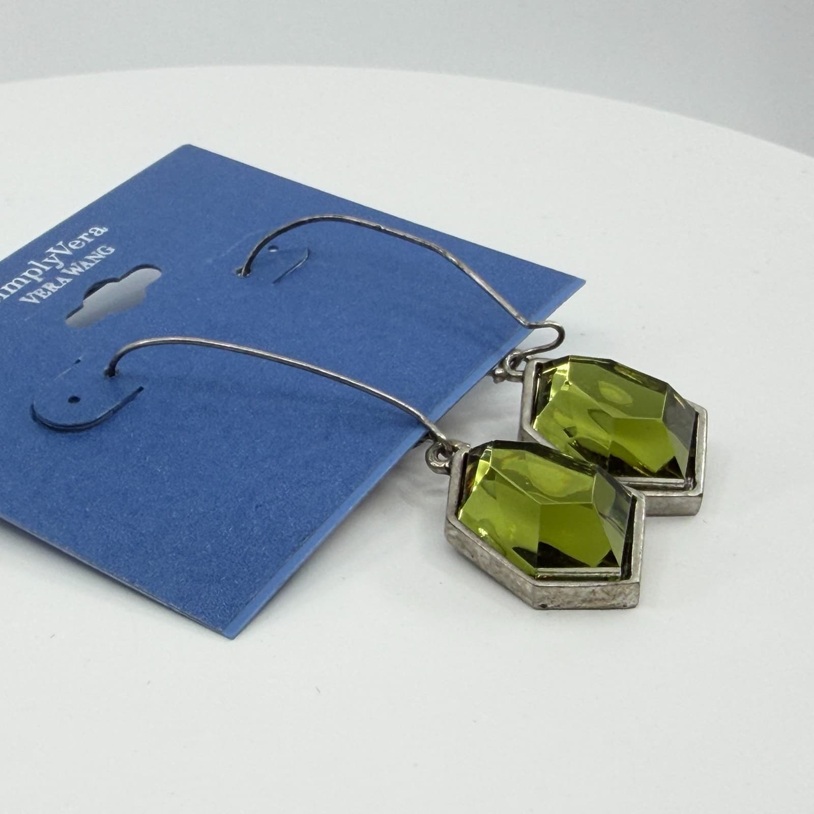 Simply Vera Vera Wang Green Crystal Drop Earrings Gothic Statement Holiday Gift - Thumbnail 4