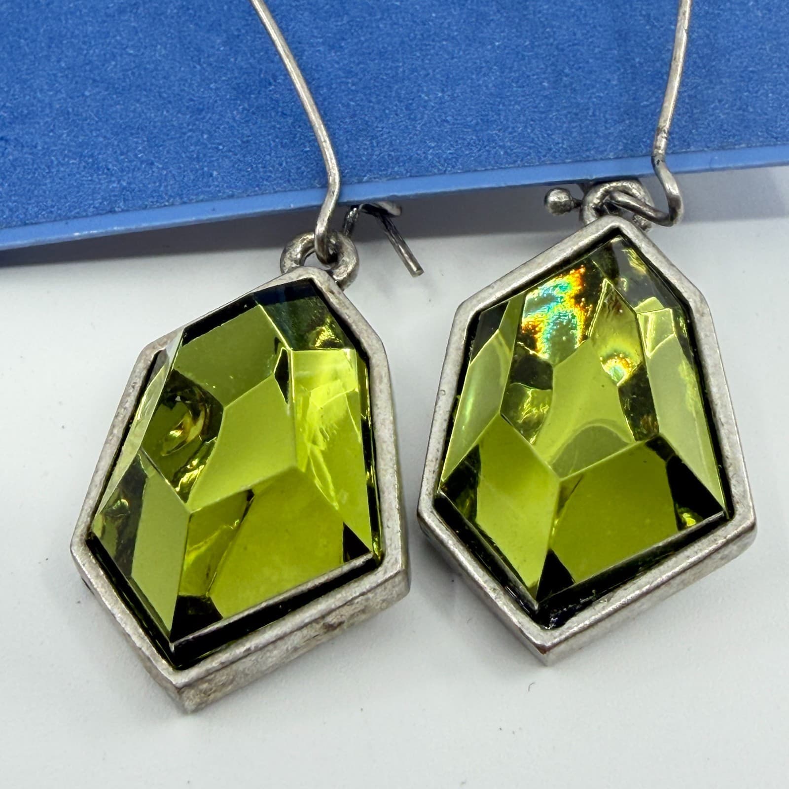 Simply Vera Vera Wang Green Crystal Drop Earrings Gothic Statement Holiday Gift - Thumbnail 2