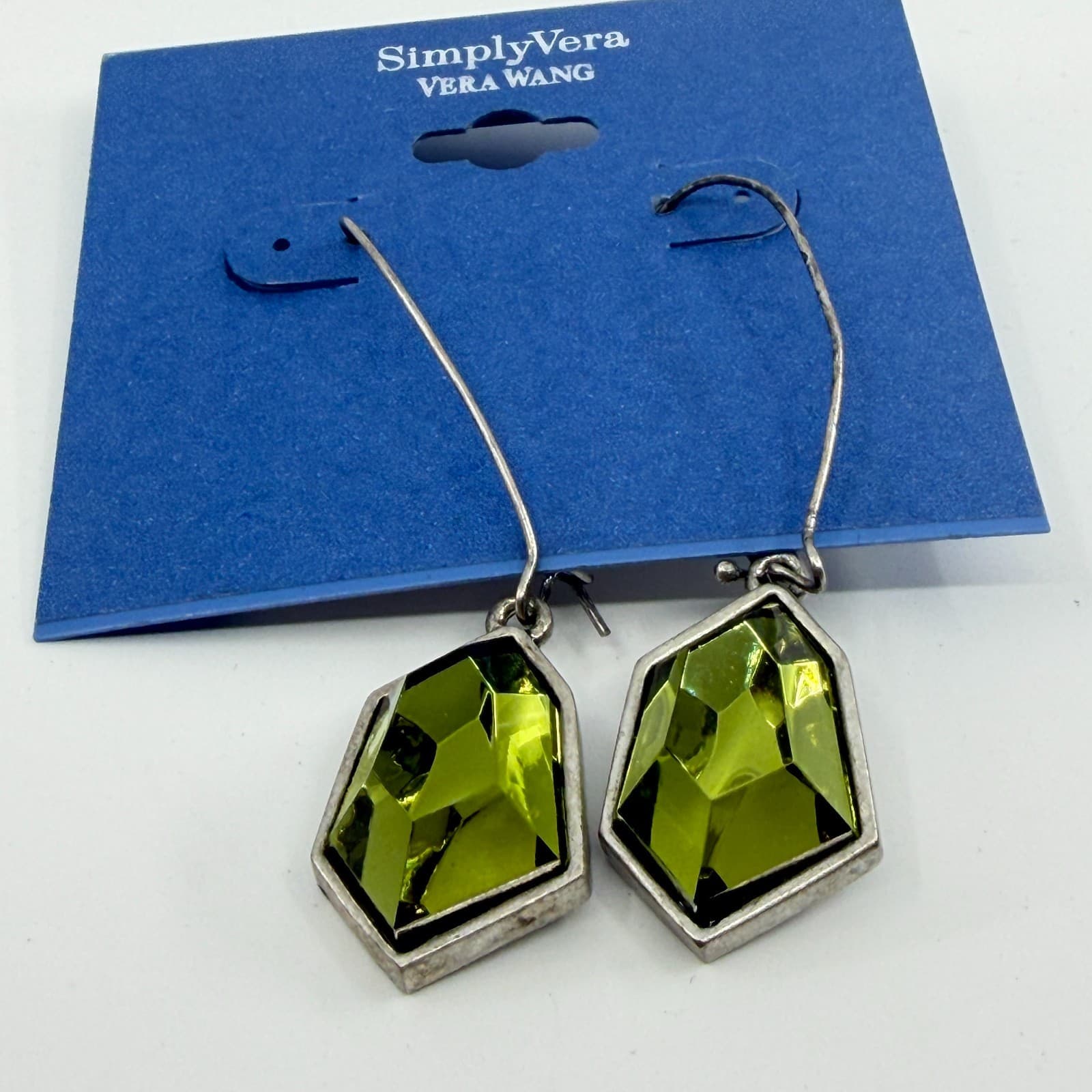 Simply Vera Vera Wang Green Crystal Drop Earrings Gothic Statement Holiday Gift - Thumbnail 3
