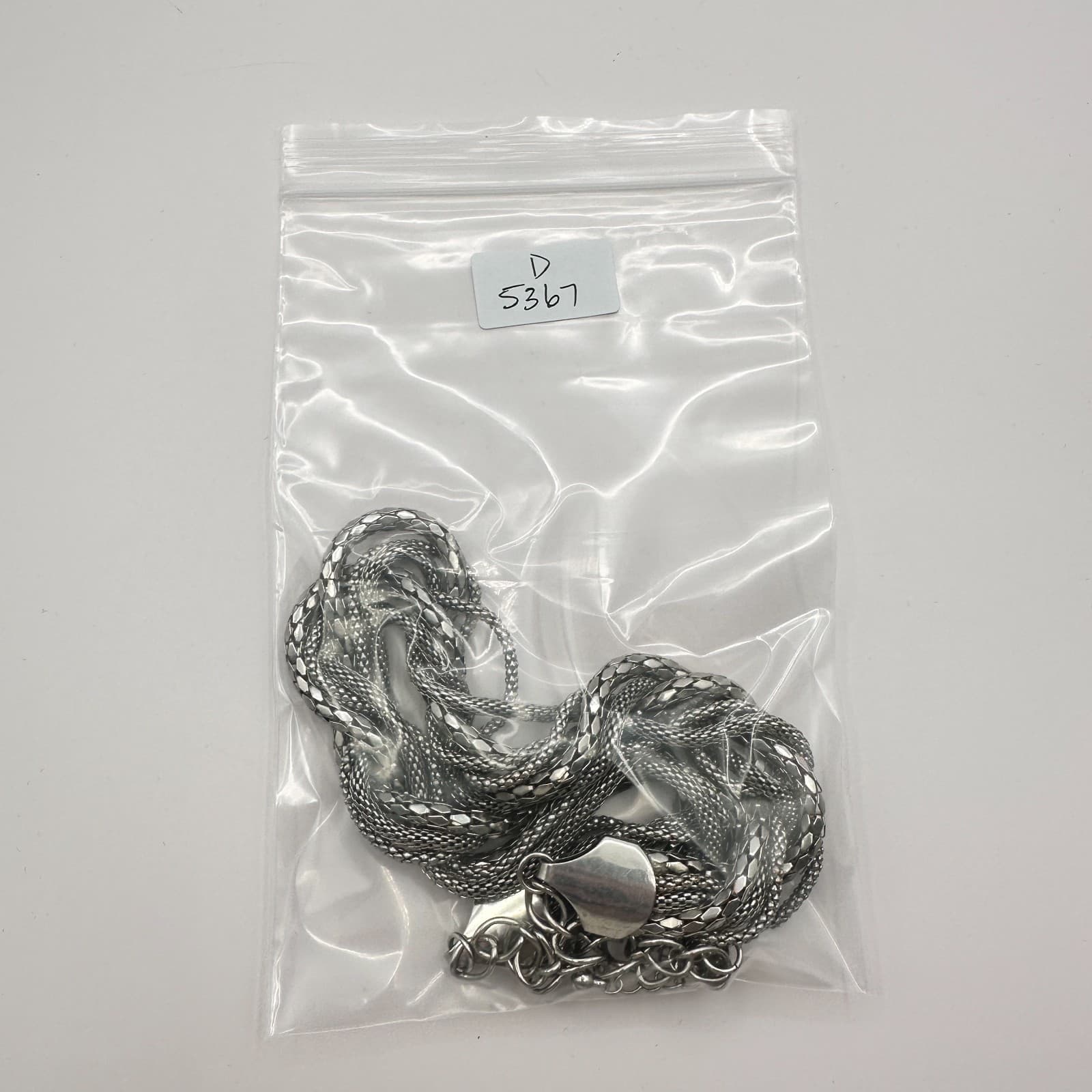 VTG 90s Charming Charlie Silver Tone Multi-Strand Braided Mesh Necklace Jewelry - Thumbnail 4