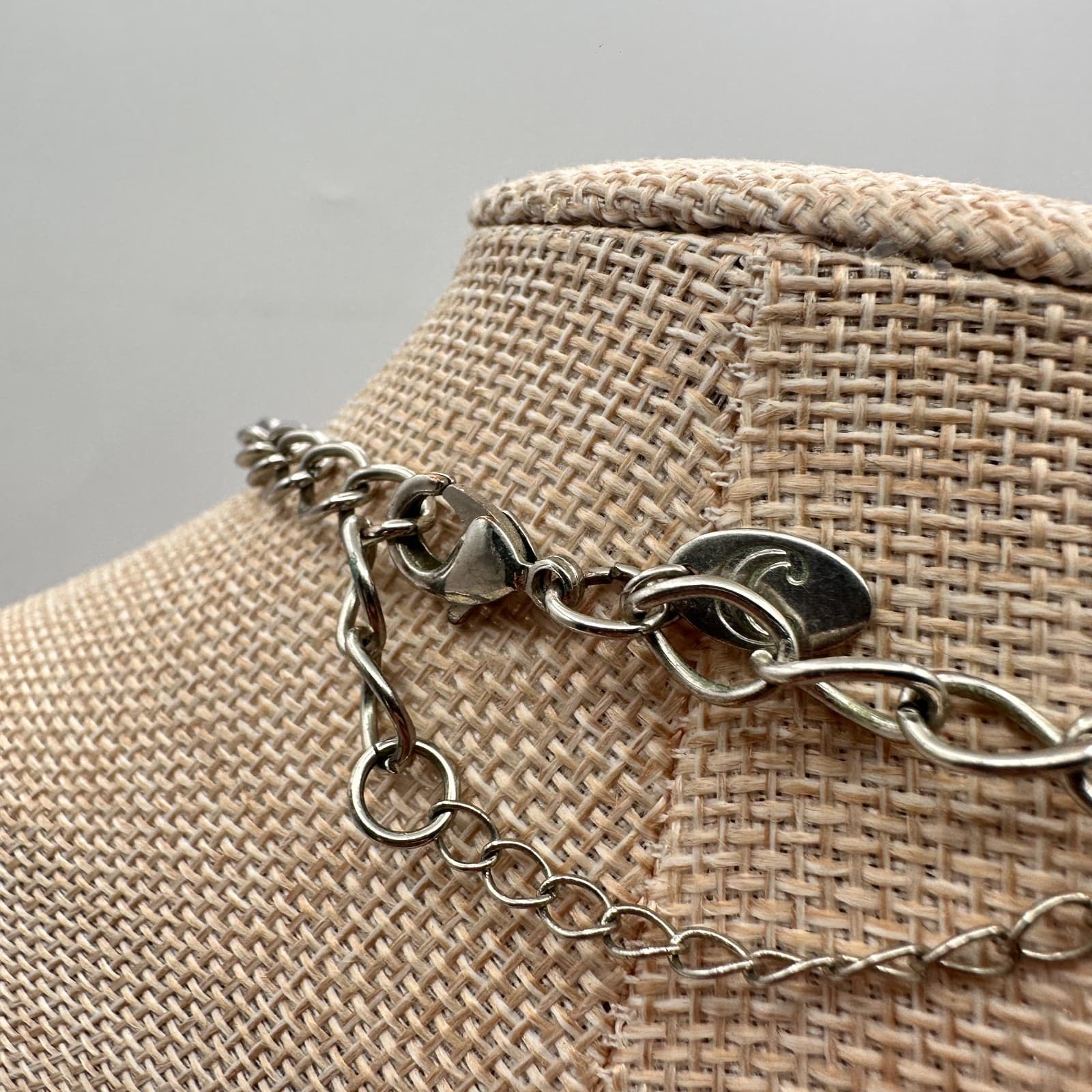 VTG 90s Charming Charlie Silver Tone Multi-Strand Braided Mesh Necklace Jewelry - Thumbnail 2