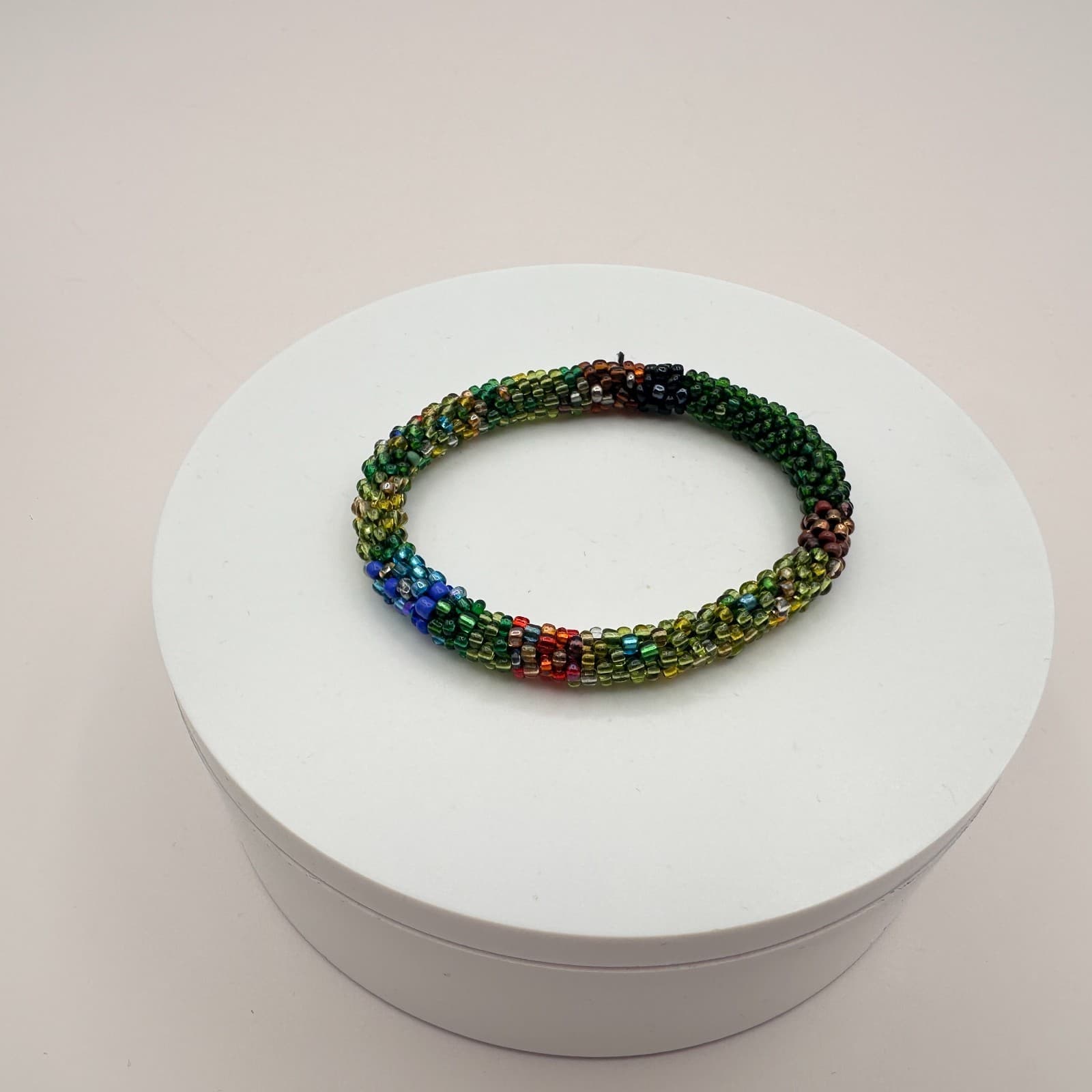 Vintage 90s Seed Beaded Rope Bracelet Boho Women's Classic Fashion Jewelry - Thumbnail 5