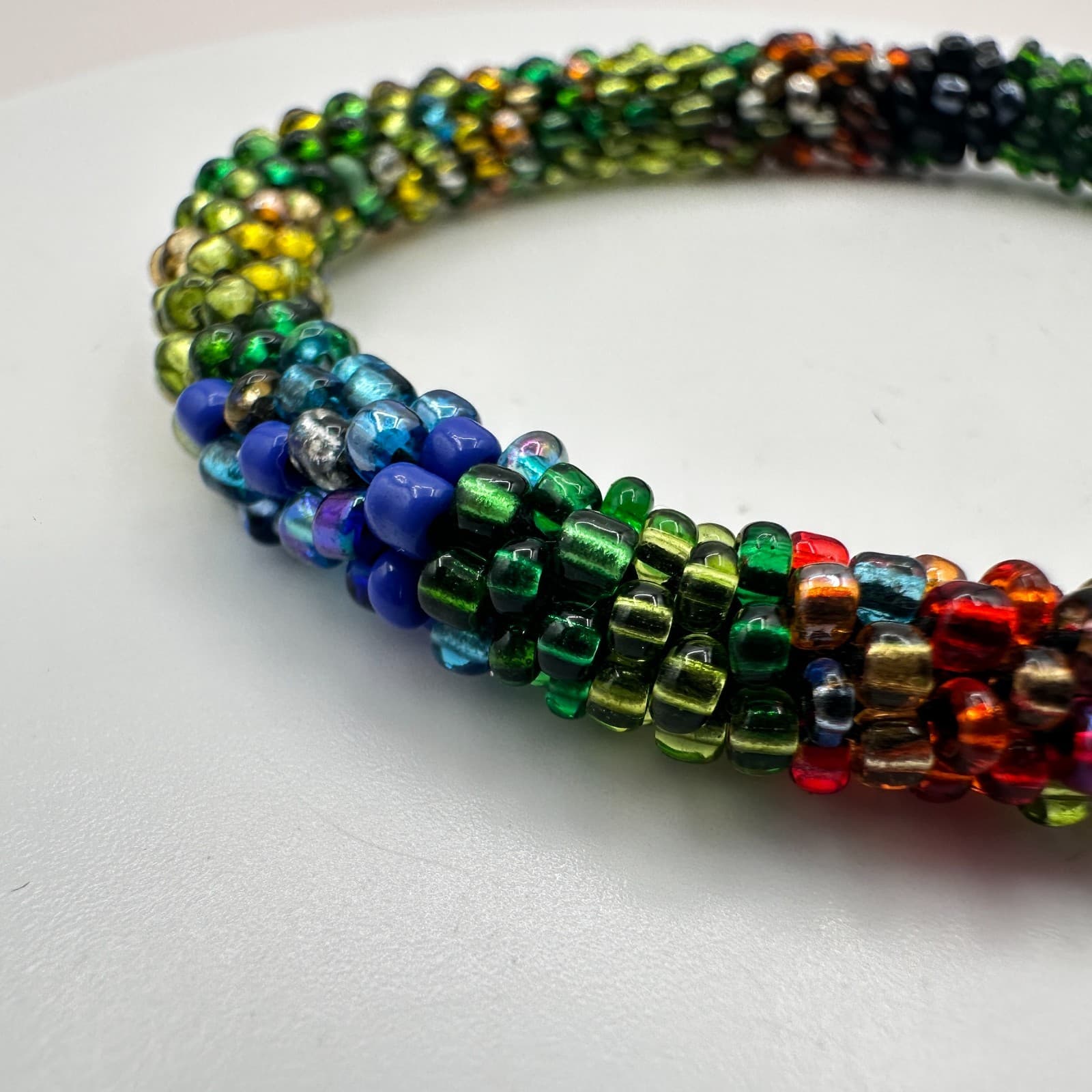 Vintage 90s Seed Beaded Rope Bracelet Boho Women's Classic Fashion Jewelry - Thumbnail 3