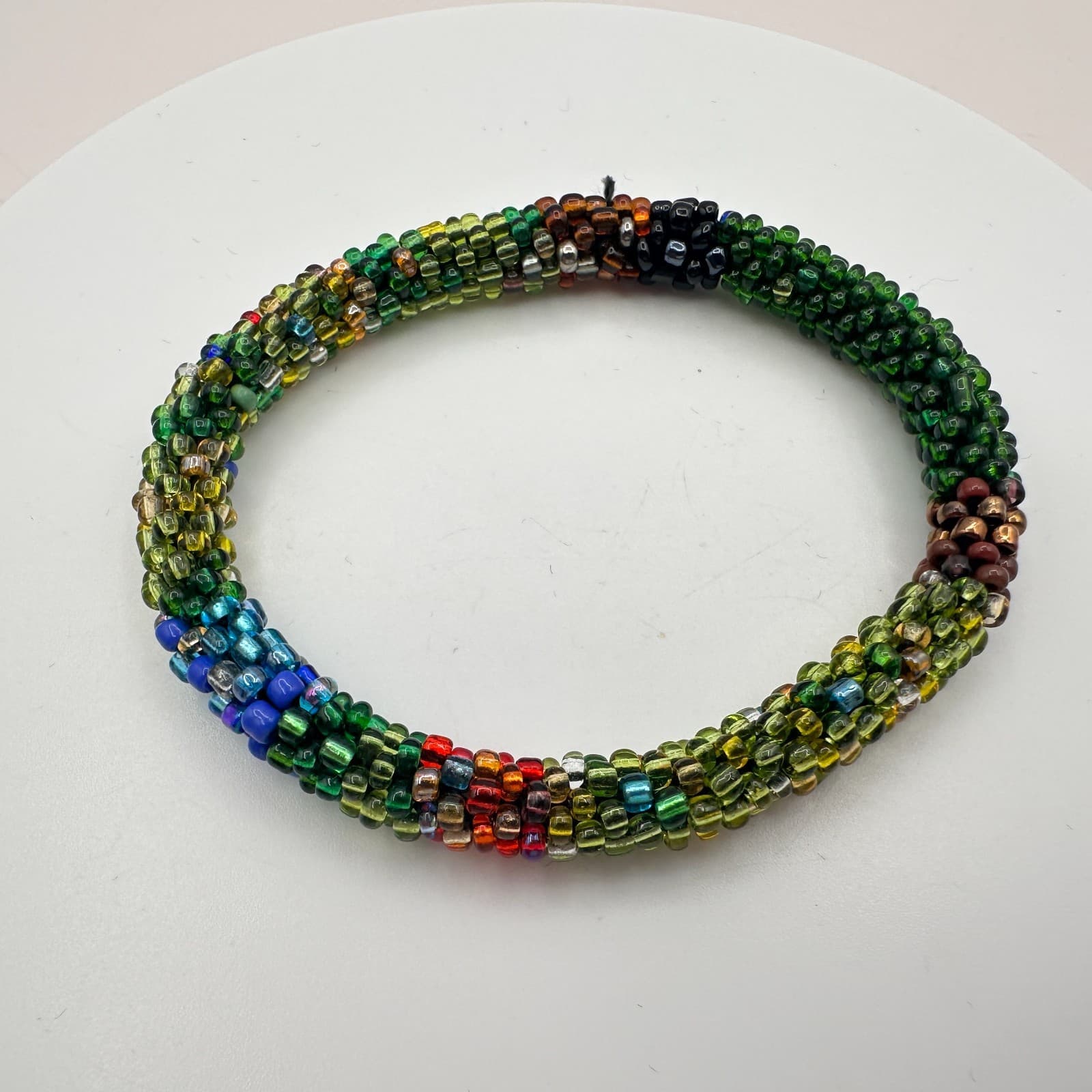 Vintage 90s Seed Beaded Rope Bracelet Boho Women's Classic Fashion Jewelry - Thumbnail 6