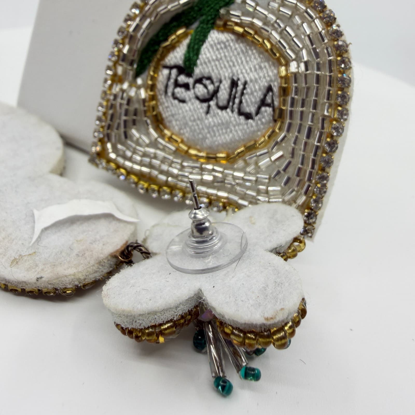 Beaded Tequila Bottle Statement Dangle Earrings Fun Cinco De Mayo Festival Gift - Thumbnail 9