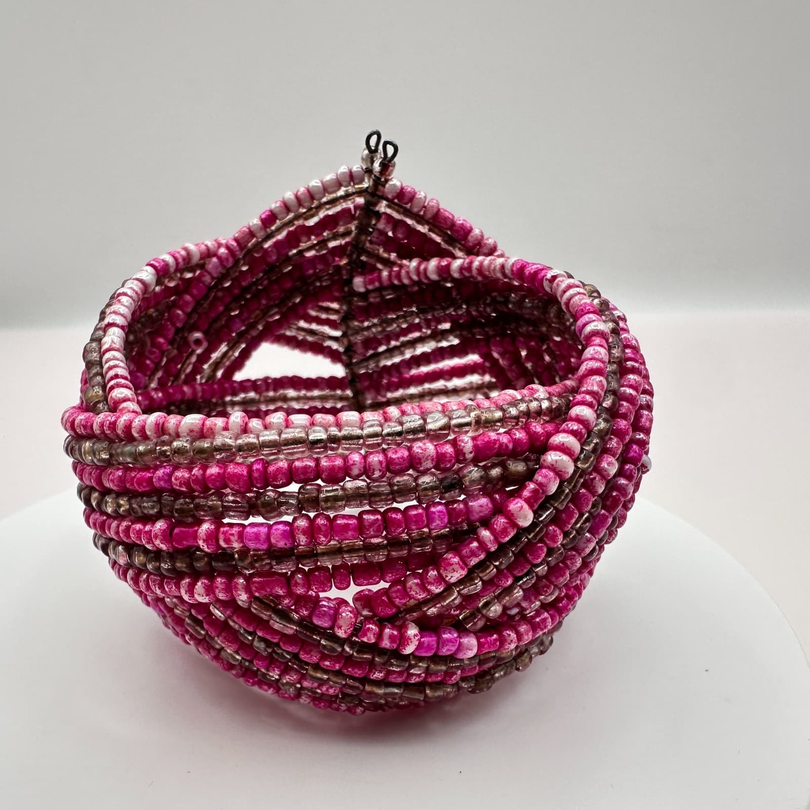 Vintage Y2K Multi Strand Beaded Memory Wire Cuff Bracelet Boho Statement Jewelry - Thumbnail 6