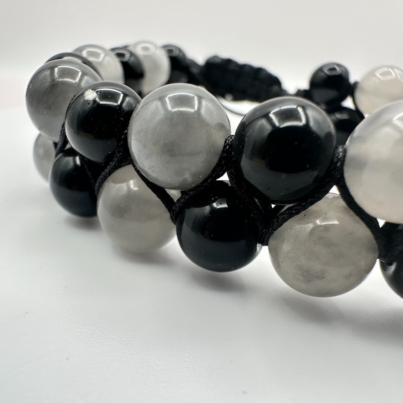 Vintage Y2K Boho Beaded Double Row Bracelet Shamballa Minimalist Women's Jewelry - Thumbnail 3