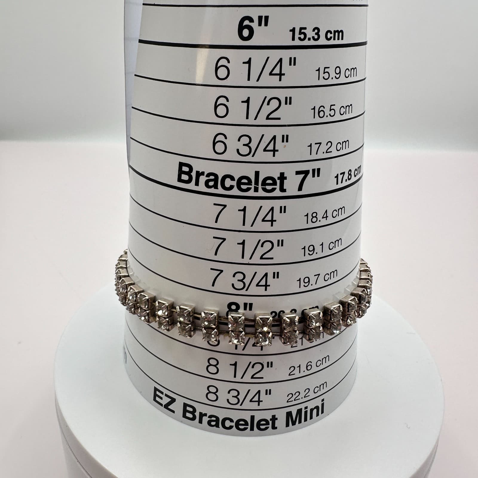 Vintage 90s Clear Rhinestone Double Row Tennis Bracelet Silver Tone Jewelry Y2K - Thumbnail 6