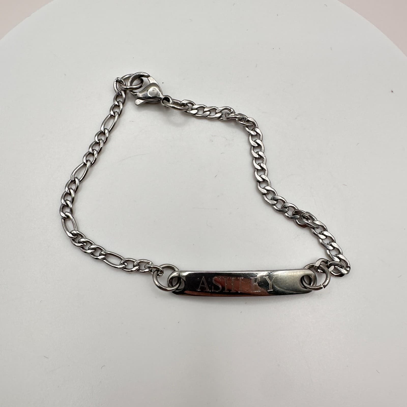 Vintage 90s Ashley Silver Tone Bracelet Link Chain Women's Fashion Jewelry Y2K - Thumbnail 3