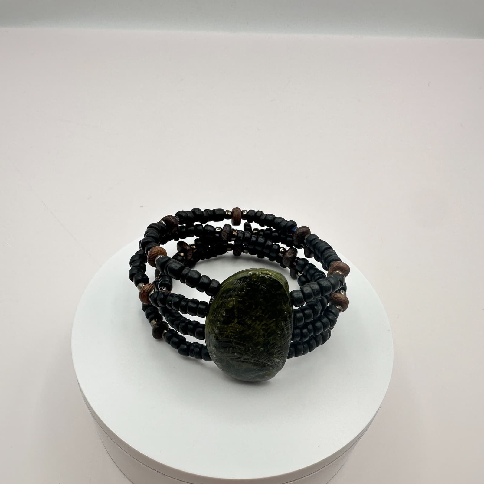 Vintage 90s Boho Multi-Strand Beaded Bracelet Statement Women's Classic Jewelry - Thumbnail 6