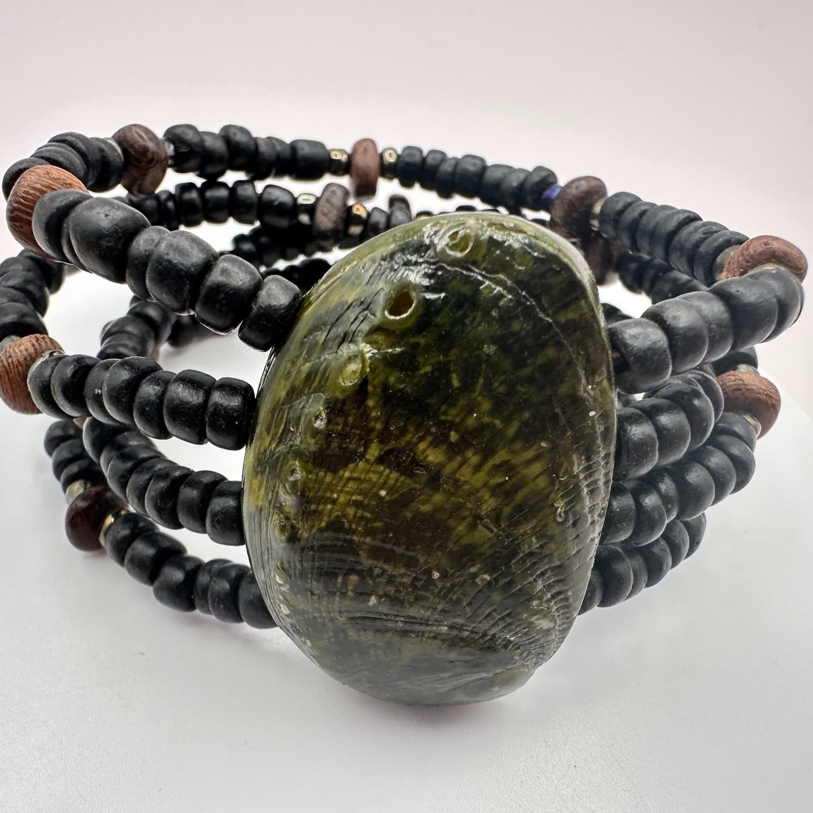 Vintage 90s Boho Multi-Strand Beaded Bracelet Statement Women's Classic Jewelry - Thumbnail 5