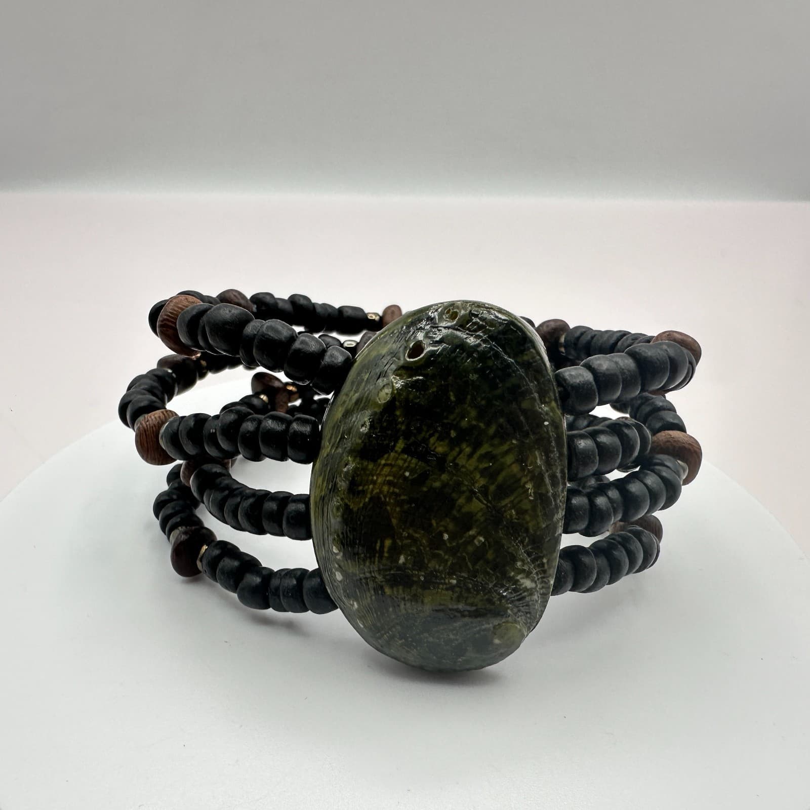 Vintage 90s Boho Multi-Strand Beaded Bracelet Statement Women's Classic Jewelry - Thumbnail 3