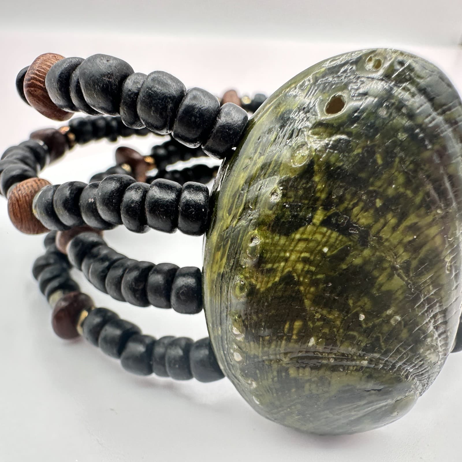 Vintage 90s Boho Multi-Strand Beaded Bracelet Statement Women's Classic Jewelry - Thumbnail 2