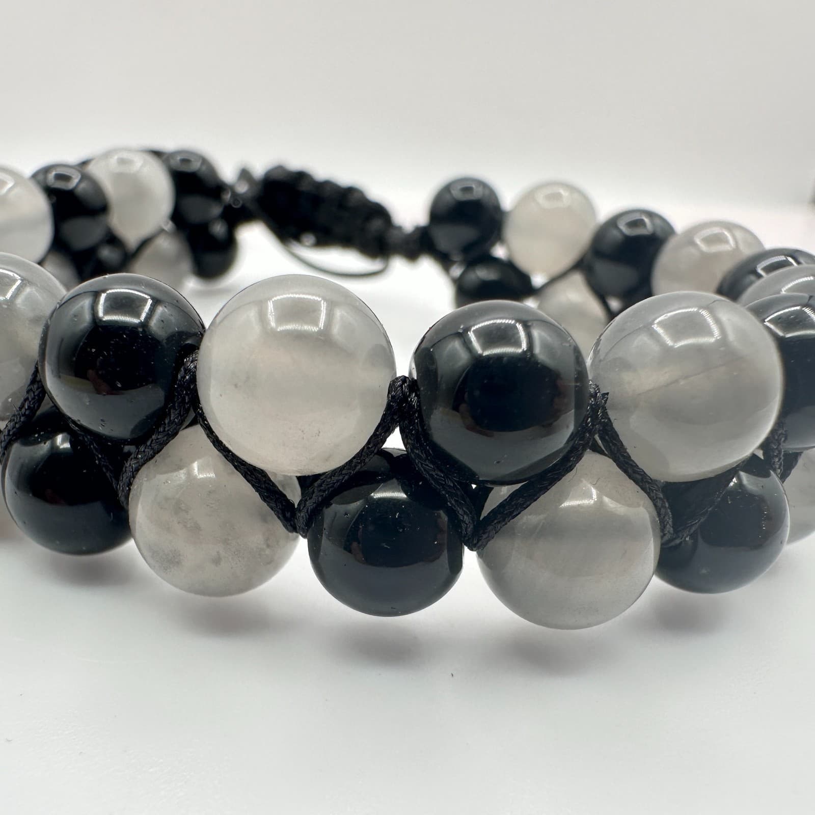 Vintage Y2K Boho Beaded Double Row Bracelet Shamballa Minimalist Women's Jewelry - Thumbnail 4