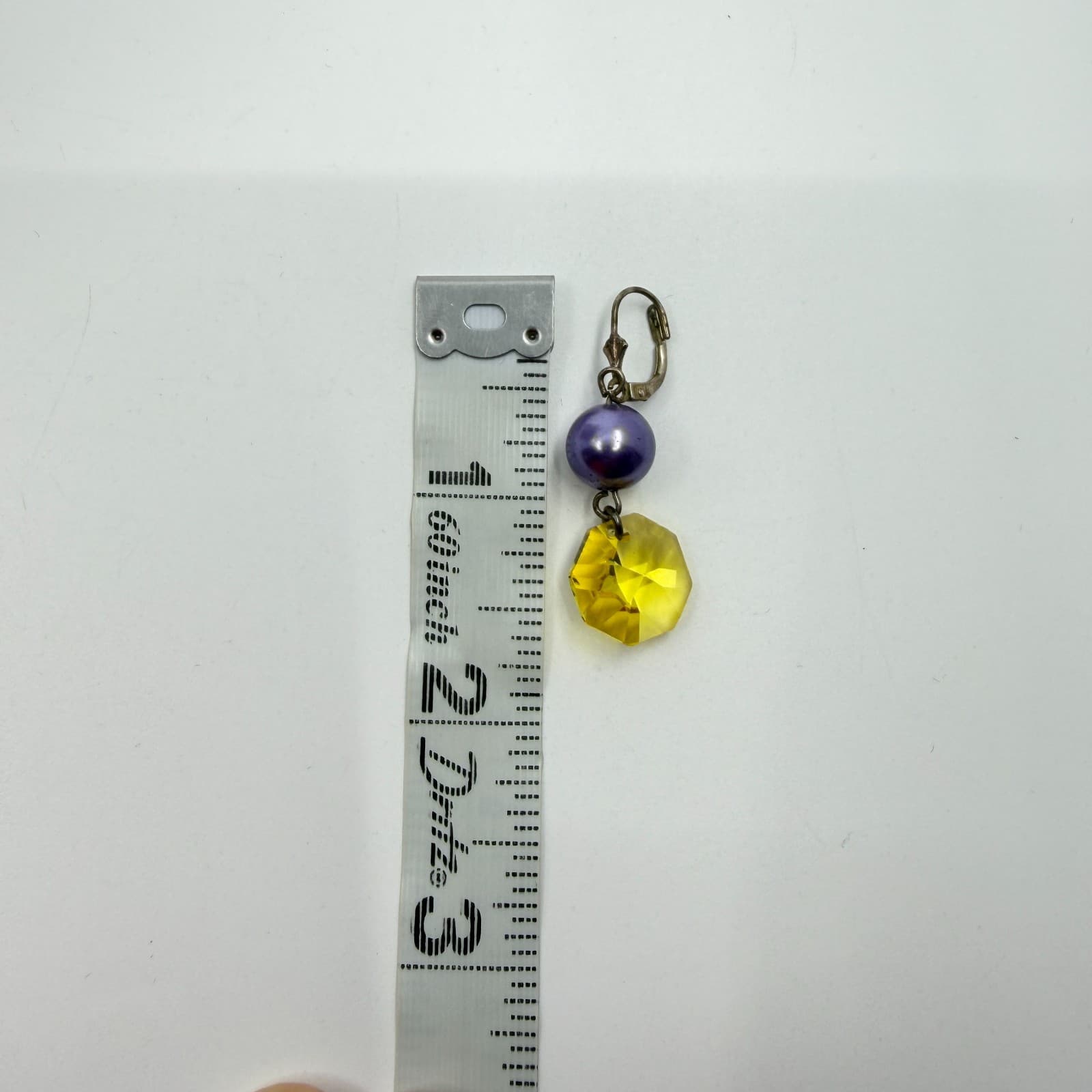 Celestial Yellow Crystal Dangle Earrings Purple Faux Pearl Statement Boho Gift - Thumbnail 8