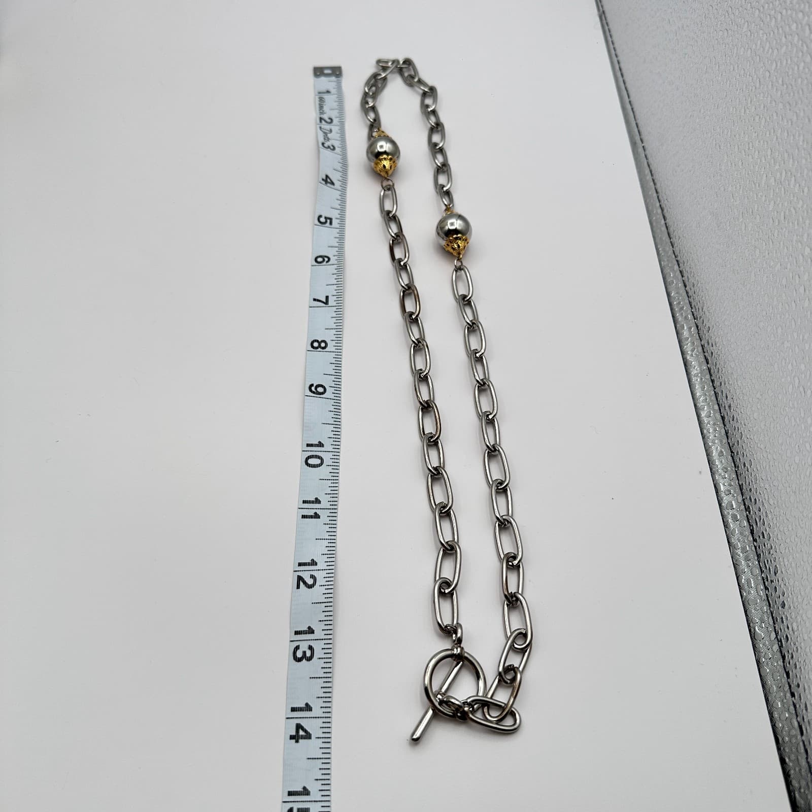 Vintage Y2K Silver Tone Paperclip Chain Chunky Necklace Women's Classic Jewelry - Thumbnail 7