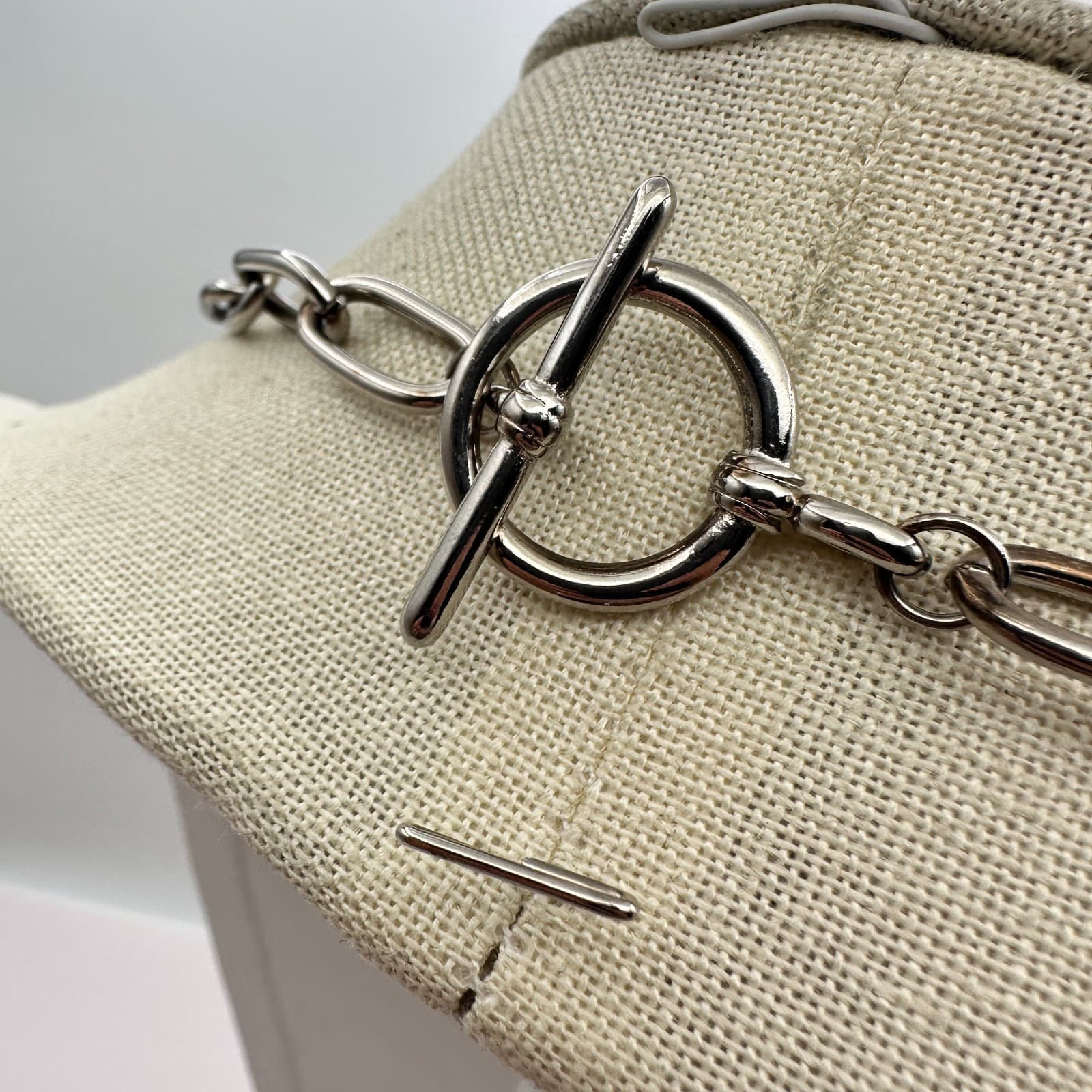 Vintage Y2K Silver Tone Paperclip Chain Chunky Necklace Women's Classic Jewelry - Thumbnail 6