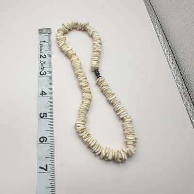 Vintage 90s White Shell Heishe Slice Necklace Statement Women's Classic Jewelry - Thumbnail 9