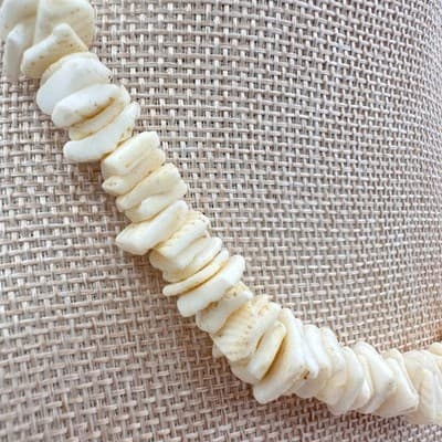 Vintage 90s White Shell Heishe Slice Necklace Statement Women's Classic Jewelry - Thumbnail 3