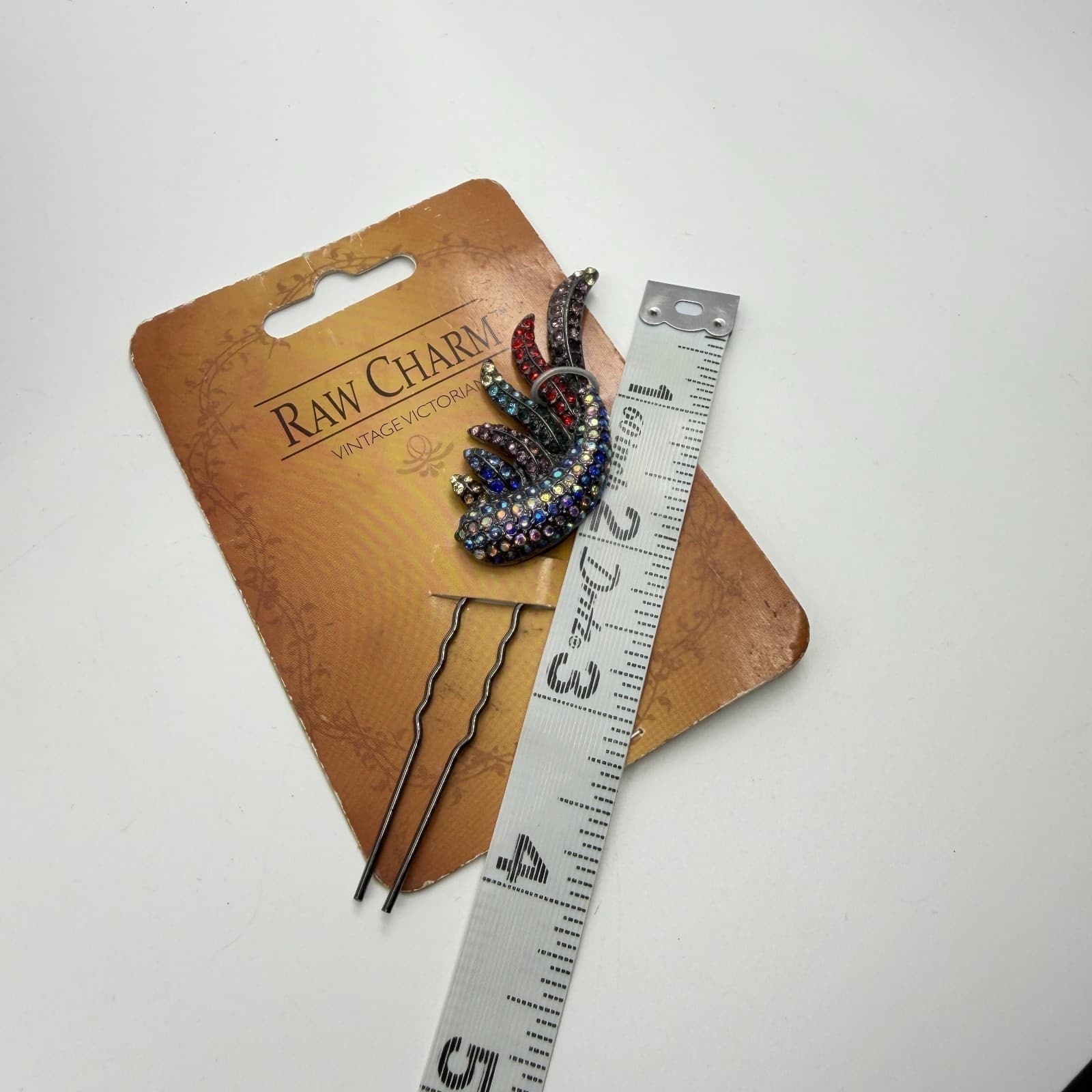Gothic Rhinestone Wing Hair Pin Victorian Crystal Statement Gift Celestial Y2K - Thumbnail 8