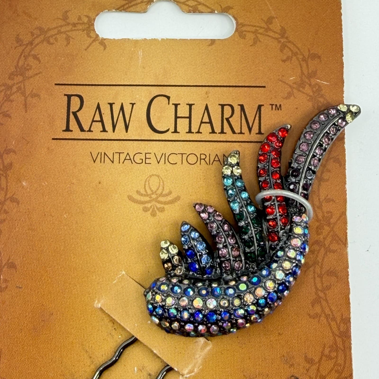 Gothic Rhinestone Wing Hair Pin Victorian Crystal Statement Gift Celestial Y2K - Thumbnail 5