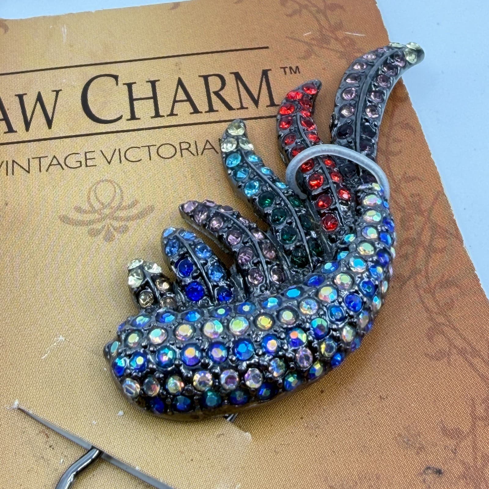 Gothic Rhinestone Wing Hair Pin Victorian Crystal Statement Gift Celestial Y2K - Thumbnail 3