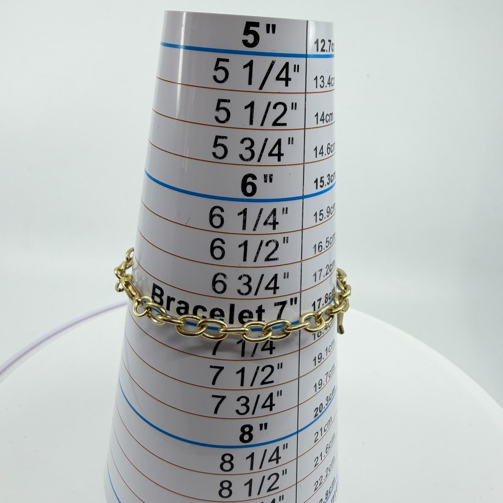 Gold Tone Chain Link Bracelet with DI Letter Charm and Rhinestone Accent Boho - Thumbnail 8