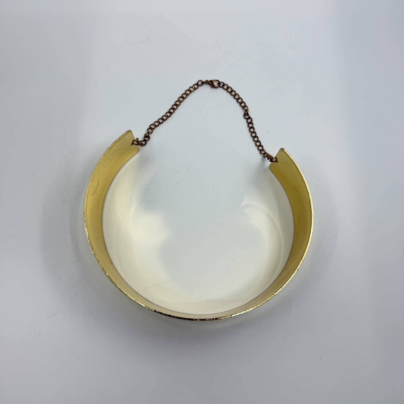 Gold Tone Metal Choker Collar Necklace Wide Statement Piece Boho Festival Style - Thumbnail 8